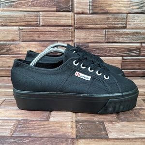 Superga Black Platform Sneakers